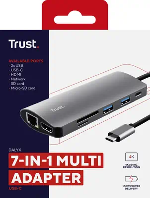 Trust Dalyx carte et adaptateur d'interfaces Interne HDMI, RJ-45, USB 3.2 Gen 1 (3.1 Gen 1) - Switchs et Hubs - visuel 7