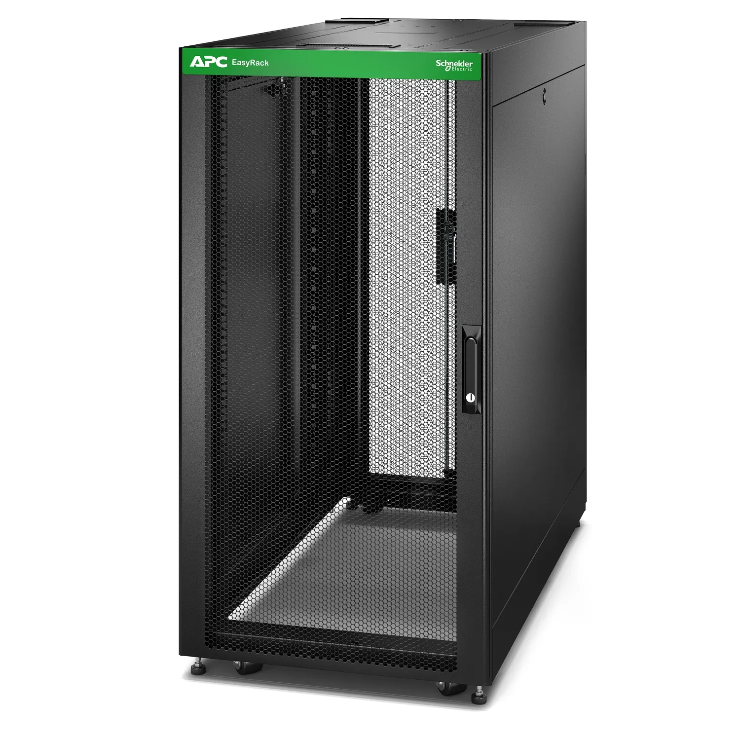 Baie EasyRack 600mm/24U/1200mm avec toit, panneau latéral, roulettes, noir - APC - Rack et Armoire - visuel 2
