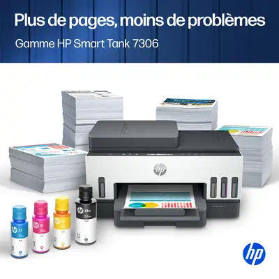 Smart Tank 7306 Sans fil All-in-One Couleur Imprimante, Impression recto-verso; copieur, scanner - HP - Multifonctions Jet d'encre - visuel 7