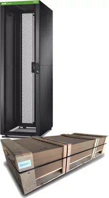 FlatPack EasyRack 600mm/42U/1000mm avec toit, panneau latéral, roulettes, noir - APC - Rack et Armoire - visuel 1