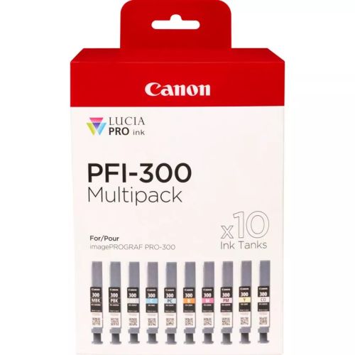 Vente Cartouches d'encre CANON PFI-300 MBK/PBK/C/M/Y/PC/PM/R/GY/CO Multi