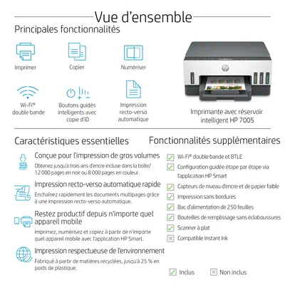 HP Smart Tank 7005 All-in-One A4 color 9ppm Print Scan - Autre Imprimante - visuel 8