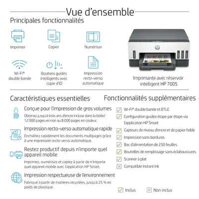 HP Smart Tank 7005 All-in-One A4 color 9ppm HP - visuel 1 - hello RSE - Configuration mobile guidée, fluide