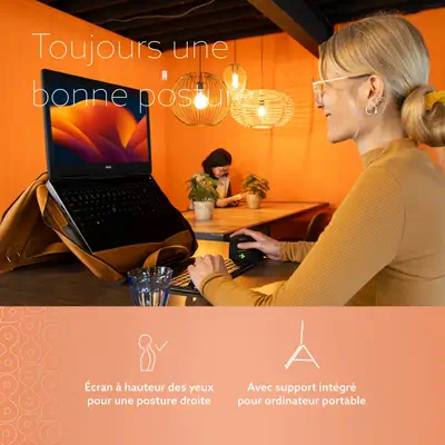 Sacoche pour ordinateur portable R-Go Viva, cuir, avec support intégré pour ordinateur portable, pro - R-Go Tools - Accessoire - visuel 10
