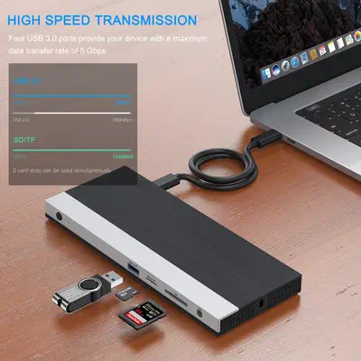 STATION D'ACCUEIL USB-C 4K TRIPLE AFFICHAGE AVEC POWER DELIVERY 100W - 2x DisplayPort / 1x HDMI - DLH - Station d'accueil pour portable - visuel 4