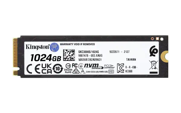 Kingston Technology 1024G KC3000 M.2 2280 NVMe SSD Kingston - visuel 1 - hello RSE - Technologie NVMe PCIe 4.0