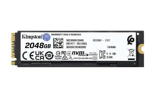 Kingston Technology 2048G KC3000 M.2 2280 NVMe SSD Kingston - visuel 1 - hello RSE - Technologie NVMe PCIe 4.0