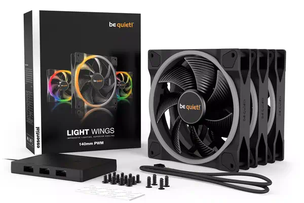 Light Wings 140 mm PWM | Ventilateur PC ARGB, Pack de 3 - be quiet! - Refroidissement PC - visuel 4