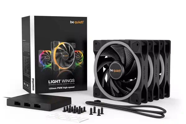 Light Wings 120 mm PWM | Ventilateur PC ARGB high-speed, Pack de 3 - be quiet! - Refroidissement PC - visuel 4