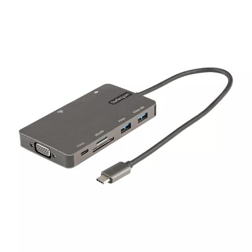 Achat StarTech.com Adaptateur Multiport USB-C - Dock de voyage HDMI 4K 30Hz ou VGA - Hub USB 3.0 5Gbps (Ports USB A / USB C) - 100W Power Delivery - SD/Micro SD - GbE - Mini Dock USB Type-C - Câble 30cm sur hello RSE