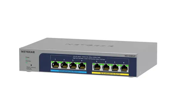 8-port Ultra60 PoE++ Multi-Gigabit (2.5G) Ethernet Plus Switch Netgear - visuel 1 - hello RSE - Multi-Gigabit Ethernet