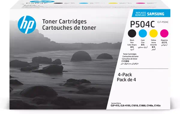 CLT-P504C Pack de 4 cartouches authentiques de toner cyan/magenta/jaune/noir - HP - Toner - visuel 1