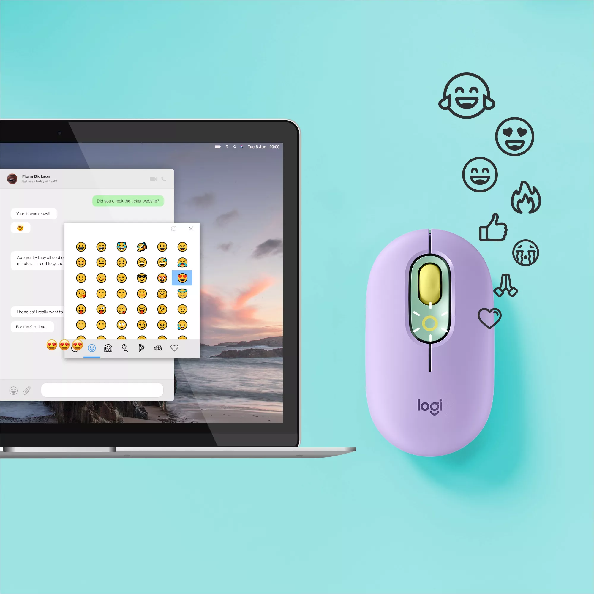 Achat LOGITECH POP Mouse customisable emoji optical 4 buttons sur hello RSE - visuel 3