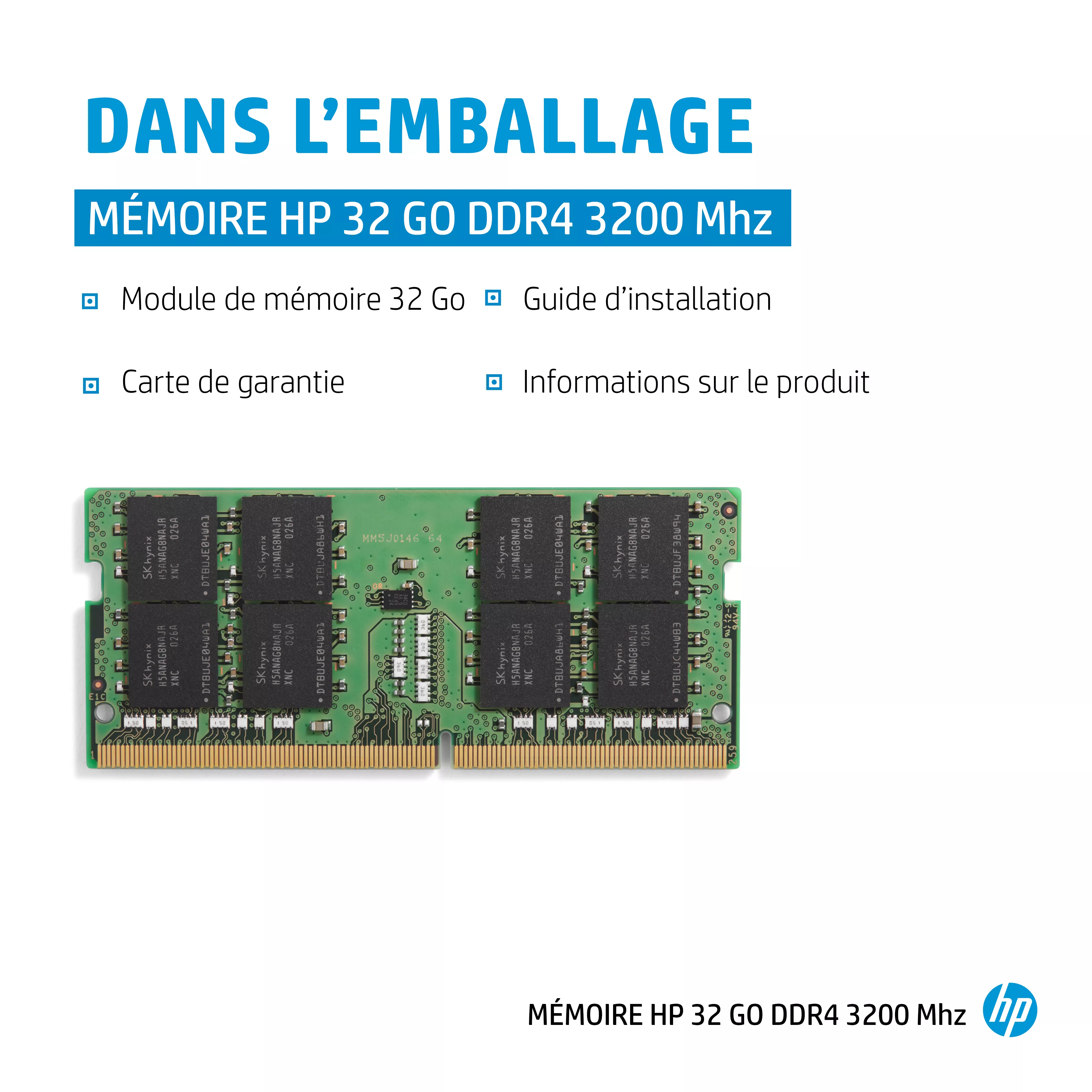 Vente HP 32GB DDR4 1x32GB 3200 SODIMM Memory -WW HP au meilleur prix - visuel 2