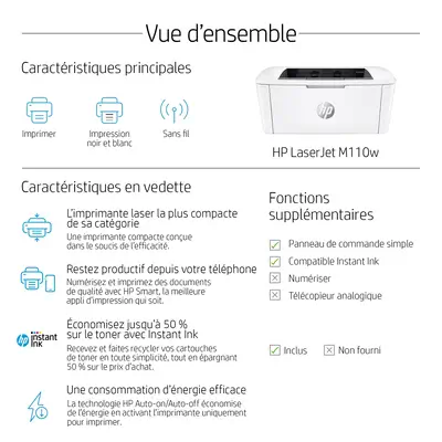 Imprimante HP LaserJet M110w HP - visuel 1 - hello RSE - Une impression rapide