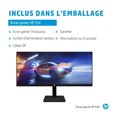HP X34 WQHD écran plat de PC 86,4 HP - visuel 1 - hello RSE - HDR 400