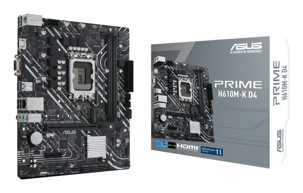 ASUS PRIME H610M-K D4 Intel H610 LGA 1700 Asus - visuel 1 - hello RSE - PCIe 4.0