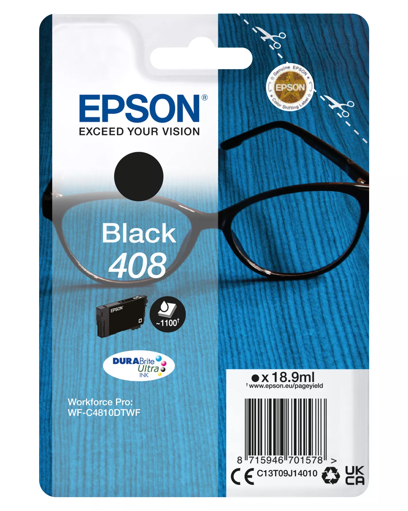 Revendeur officiel EPSON Singlepack Black 408 DURABrite Ultra Ink
