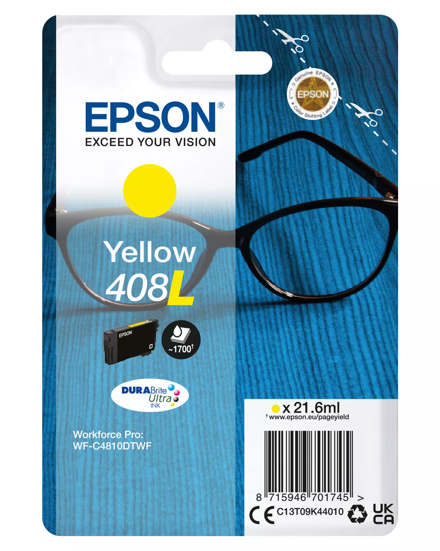Vente Cartouches d'encre EPSON Singlepack Yellow 408L DURABrite Ultra Ink sur hello RSE