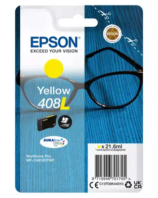 Achat Cartouches d'encre EPSON Singlepack Yellow 408L DURABrite Ultra Ink sur hello RSE