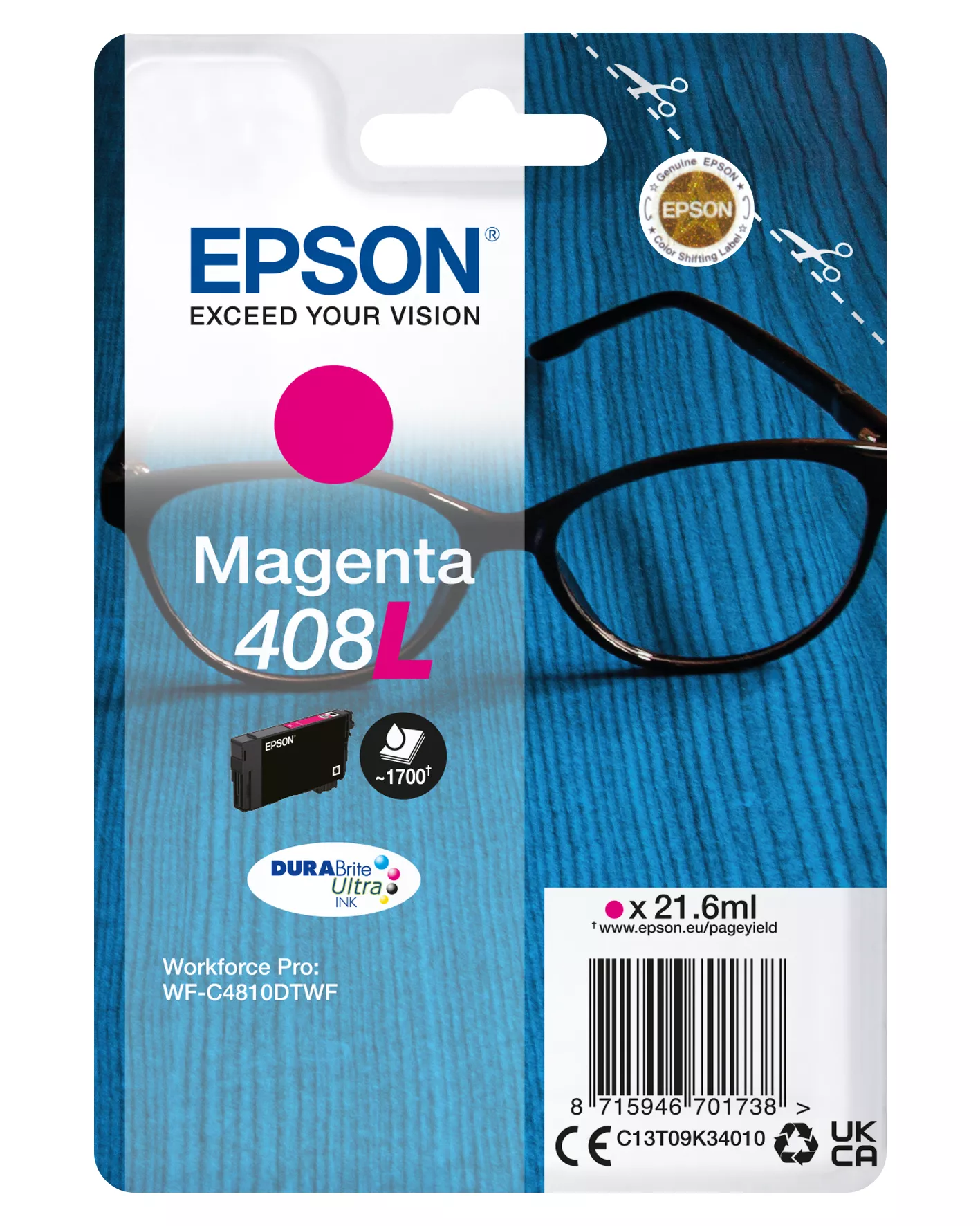 Vente EPSON Singlepack Magenta 408L DURABrite Ultra Ink au meilleur prix