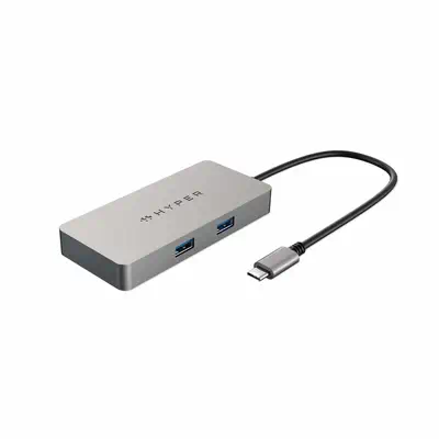 HYPER HDMB2 hub & concentrateur USB 3.2 Gen 1 (3.1 Gen 1) Type-C 5000 Mbit/s Acier inoxydable - Hyper - Station d'accueil pour portable - visuel 1