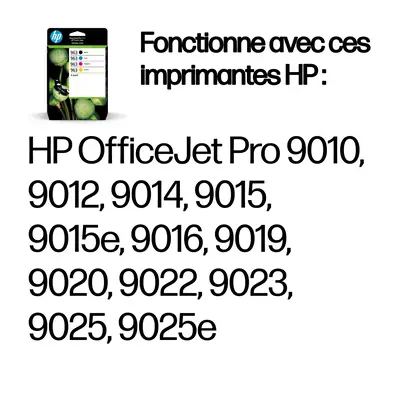 963 Pack de 4 cartouches d'encre Noir/Cyan/Magenta/Jaune authentiques - HP - Cartouches d'encre - visuel 3