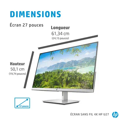 HP U27 4K écran plat de PC 68,6 cm (27") 3840 x 2160 pixels 4K Ultra HD LED Blanc - Ecran Ordinateur - visuel 4