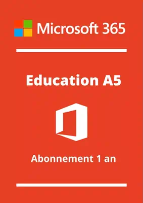 Achat Microsoft 365 Education Microsoft 365 A5 pour Etudiants  (Utilisateurs gratuits) - Abonnement 1 an