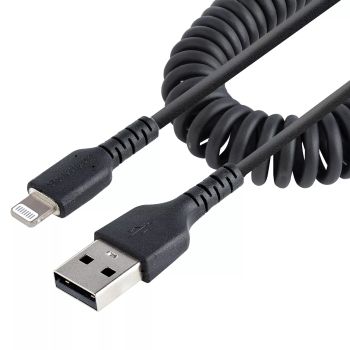 Achat StarTech.com Câble USB vers Lightning de 1m - Certifié Mfi - Adaptateur USB Lightning Noir, Gaine durable en TPE - Cordon Chargeur Iphone/Lightning Spiralé en Fibre Aramide - Câble USB pour Iphone Très Résistant - 0065030893473