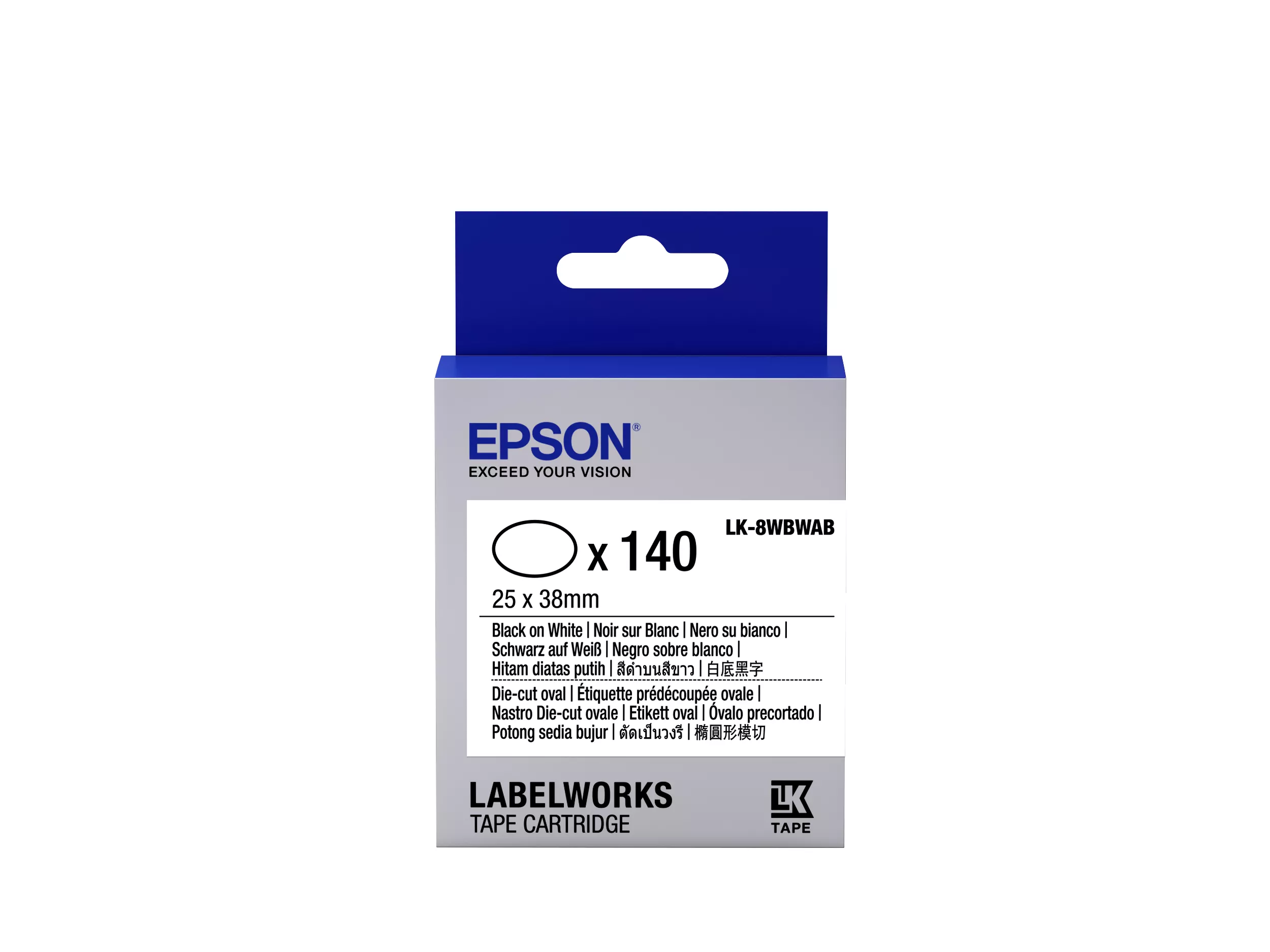 Achat EPSON Ruban LK-8WBWAB - Étiquette prédécoupée ovale et autres produits de la marque Epson