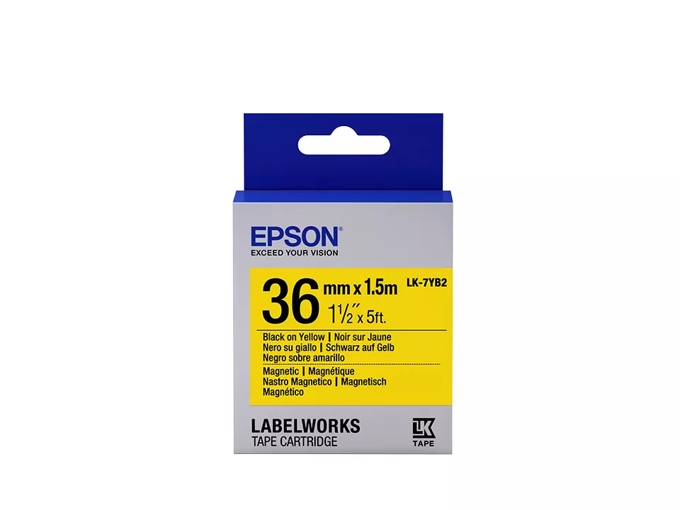 Achat EPSON Label Cartridge LK-7YB2 Magnetic Black/Yellow sur hello RSE