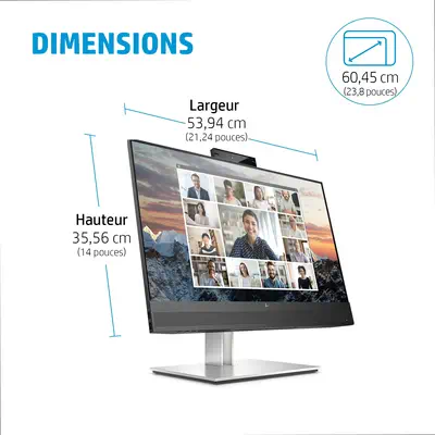 Écran de conférence USB-C FHD HP E24m G4 - Ecran Ordinateur - visuel 10