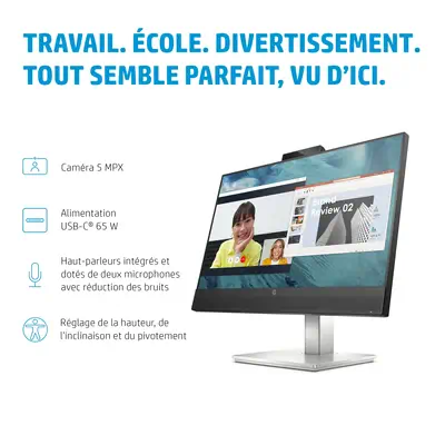 Écran de conférence USB-C FHD HP E24m G4 - Ecran Ordinateur - visuel 8
