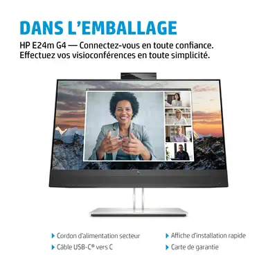 Écran de conférence USB-C FHD HP E24m G4 - Ecran Ordinateur - visuel 10