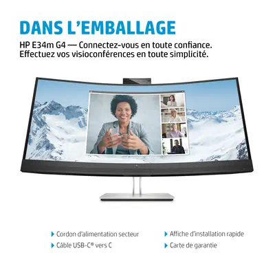 Écran de conférence HP E34m G4 WQHD Incurvé Port USB-C - Ecran Ordinateur - visuel 10