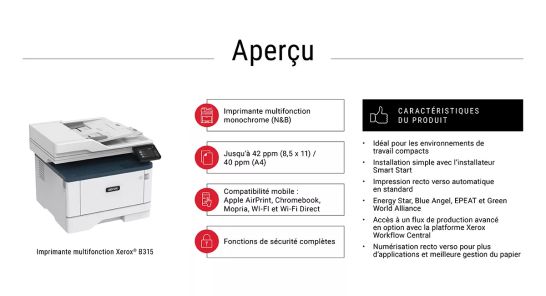Xerox B315 copie/impression/numérisation/télécopie recto verso sans fil A4, Xerox - visuel 1 - hello RSE