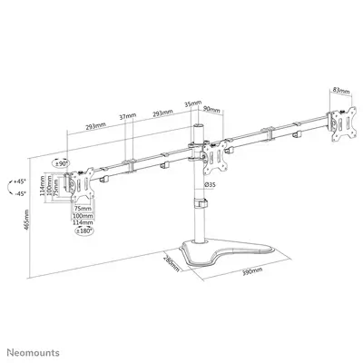 Neomounts FPMA-D550DD3BLACK Support d'écran à poser 13-27" - Support Fixe & Mobile - visuel 1