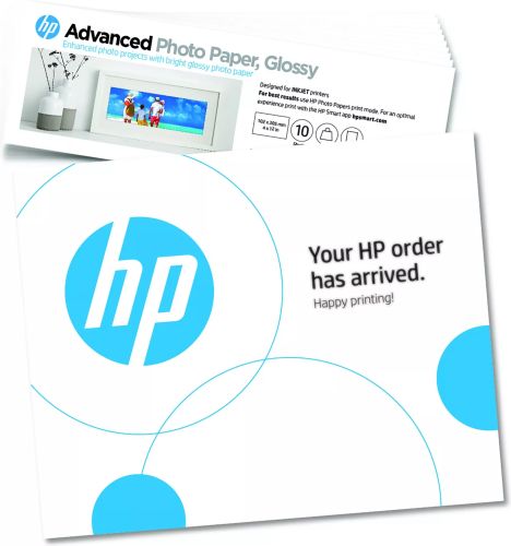 Achat Papier HP Papier photo à finition glacée HP Advanced, 65 lb, 4 x 12 pouces (101 x 305 mm), 10 feuilles