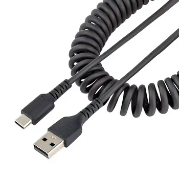 Vente Câble USB StarTech.com Câble USB vers USB-C de 1m - Cordon USB USB-C Enroulé à Usage Intensif - Câble USB-A vers USB-C en Fibre Aramide Robuste - Chargeur USB-C M/M - Adaptateur Thunderbolt 3 Noir sur hello RSE