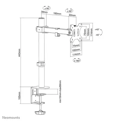 Neomounts FPMA-D540BLACK Support d'écran à fixer 13-32" - Support Fixe & Mobile - visuel 1