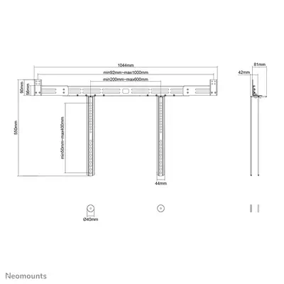 Neomounts AWL29-750BL1 Support pour vidéobar/barre de son VESA - max 10 kg - universel - Support Fixe & Mobile - visuel 1