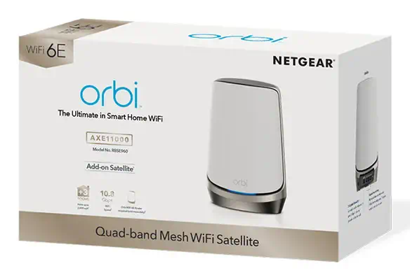 NETGEAR Orbi QUAD-BAND MESH WiFi 6E ADD-ON Netgear - visuel 1 - hello RSE - Le système Wi-Fi le plus fluide sur tous les écrans simultanément