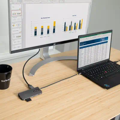 Adaptateur Multiport USB C - Vidéo HDMI 4K 60Hz - Hub USB-A 5 Gbps à 3 Ports, 100W PD Pass-Through,  - StarTech - Station d'accueil pour portable - visuel 9