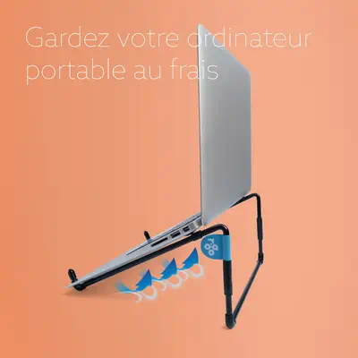 Support pour ordinateur portable R-Go Steel Travel, ergonomique et pliable, noir - R-Go Tools - Autre Accessoire pour portable - visuel 10