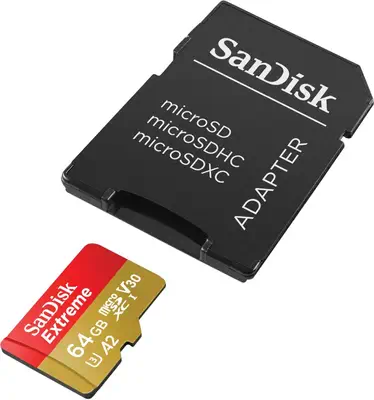 SanDisk Extreme 64 Go MicroSDXC UHS-I Classe 10 - Sandisk - Carte Mémoire - visuel 2