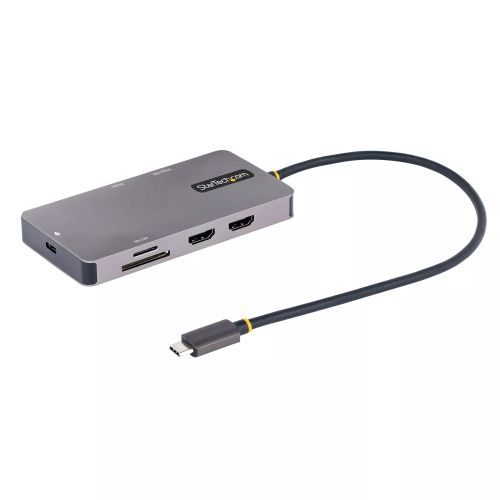 Vente StarTech.com Adaptateur Multiport USB C - Vidéo Double HDMI 4K 60Hz - Hub USB-A 5 Gbps à 2 Ports, 100W Power Delivery Pass-Through, GbE, SD/Micro SD, Station d'Accueil/Mini Dock pour PC Portable, Câble 30cm au meilleur prix