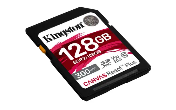 128GB Canvas React Plus SDXC UHS-II 300R/260W U3 Kingston - visuel 1 - hello RSE - Des vitesses optimales pour l'utilisation d'appareils photo professionnels