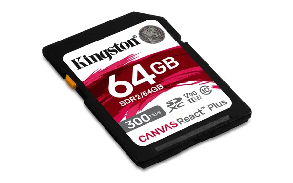 64GB Canvas React Plus SDXC UHS-II 300R/260W U3 V90 for Full HD/4K/8K - Kingston - Carte Mémoire - visuel 2