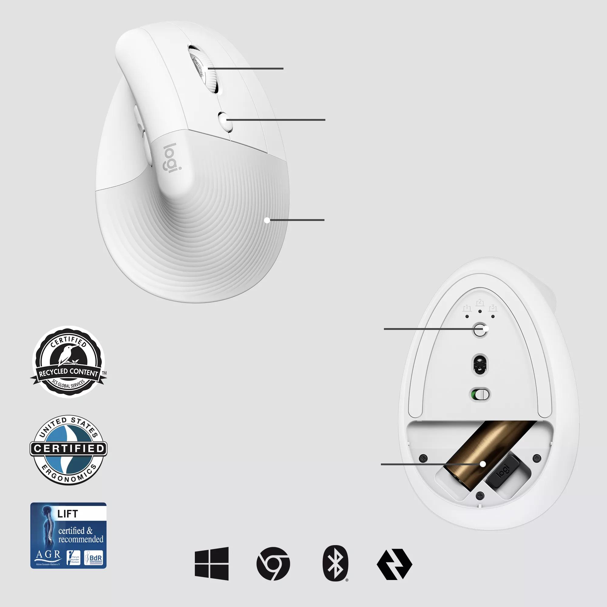 Vente LOGITECH Lift for Business Vertical mouse ergonomic 6 Logitech au meilleur prix - visuel 6